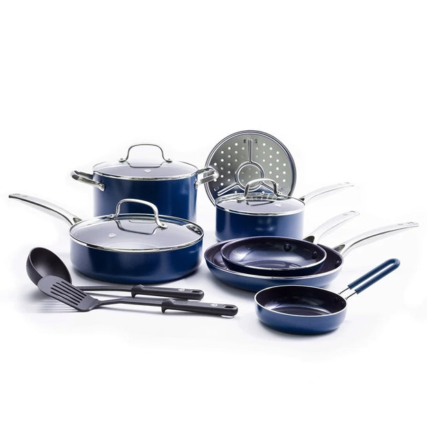12‑Piece Diamond‑Infused Ceramic Non Stick Cookware Set