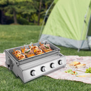 Stainless Steel Smokeless LPG Gas Grill – 4 Burners