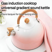 3L Pink Gradient Stainless Steel Whistling Tea Kettle