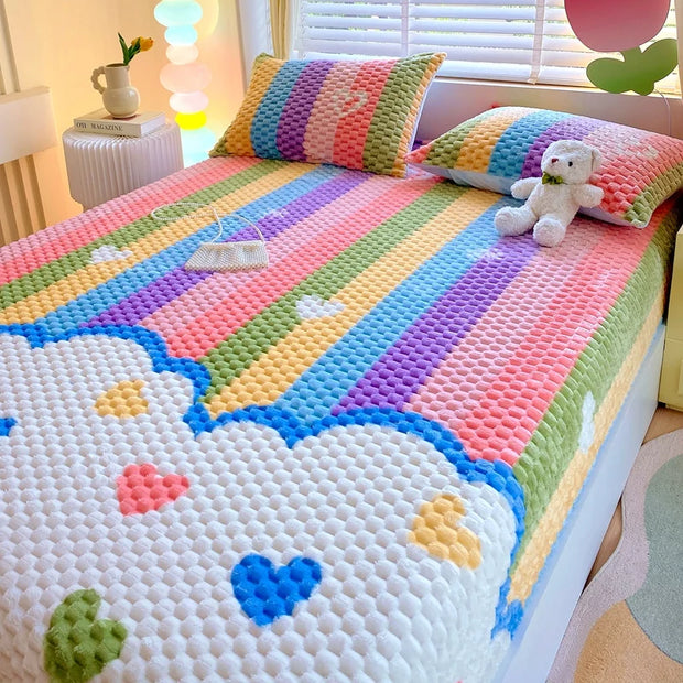 Kids Cartoon Fitted Sheet – Soft & Durable 100% Polyester Bed Cover