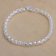 Sterling Silver Solid Charm Bracelet Unisex