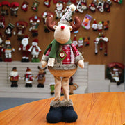 Christmas Plush Shelf Sitters – Stretchable Legs Santa, Snowman & Moose Decorations