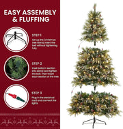 Retro Red Green Gold Christmas Tree Decor