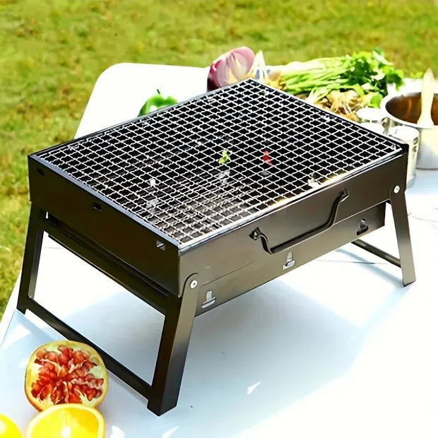 Portable Charcoal Grill Stainless Steel Mini BBQ Outdoor