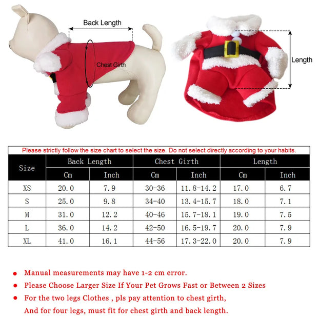 Christmas Cat & Dog Costume – Santa Outfit for Small Pets
