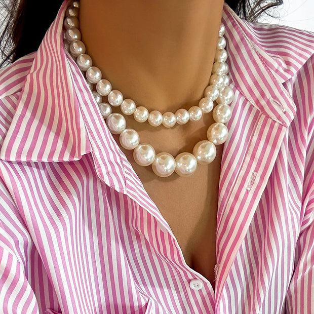 Layered Punk Pearl Necklace for Women 2025