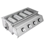 Stainless Steel Smokeless LPG Gas Grill – 4 Burners