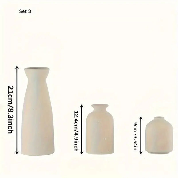 3PCS Bohemian Ceramic Vase Set