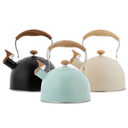 2.5L Stainless Steel Whistling Tea Kettle with Wooden Handle