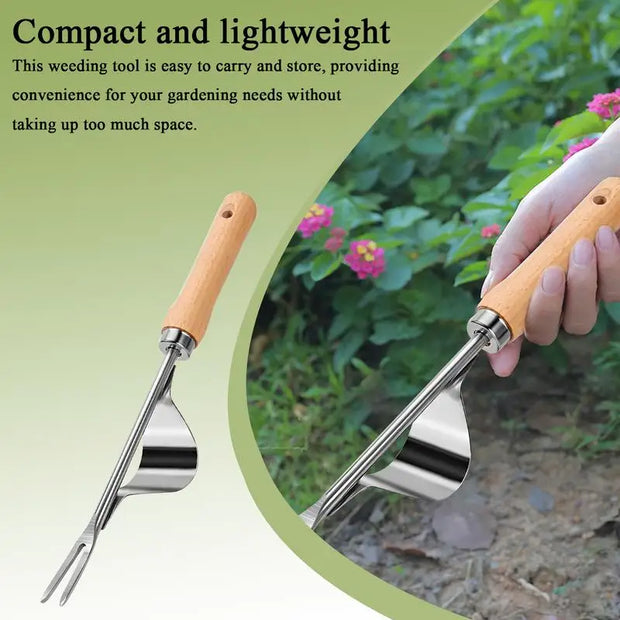 Ergonomic Stainless Steel Weeder Tool for Gardening