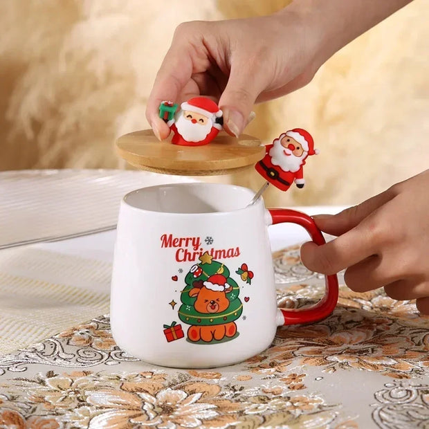 Ceramic Mug with Lid & Spoon