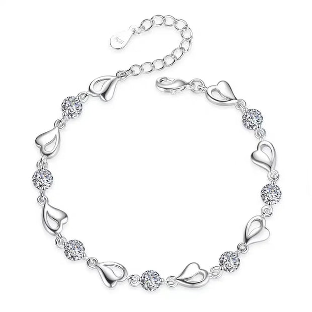 "925 Sterling Silver Adjustable Cuff Bracelet Women"