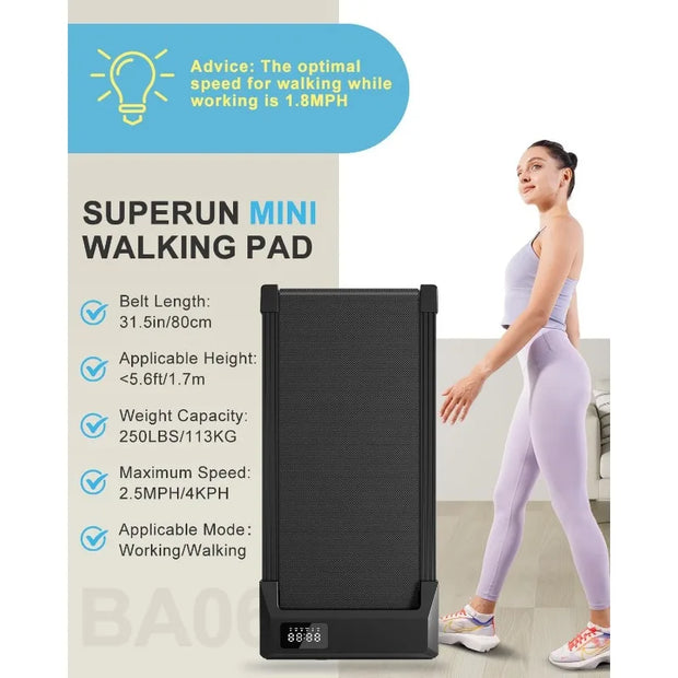 SuperRun Walking Pad Treadmill – with PitPat App, Quiet & LED Display