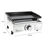 Portable Propane Gas Griddle 16.3 Inch