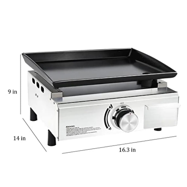 Portable Propane Gas Griddle 16.3 Inch