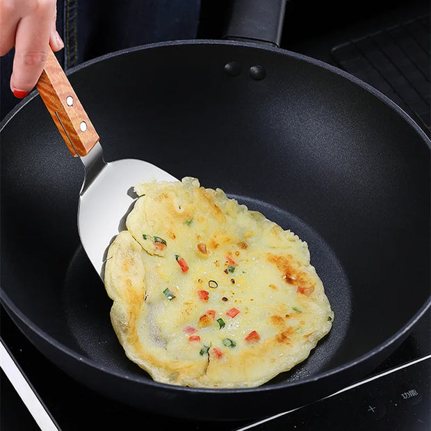 Stainless Steel Wood Handle Cooking Spatula Shovel