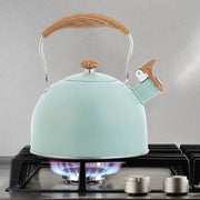 2.5L Stainless Steel Whistling Tea Kettle with Wooden Handle