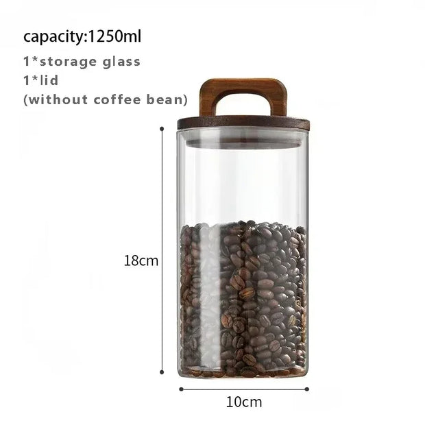 Large Airtight Glass Storage Jar with Bamboo Lid