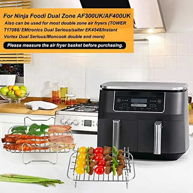 2PCS Stainless Steel Air Fryer Rack Set