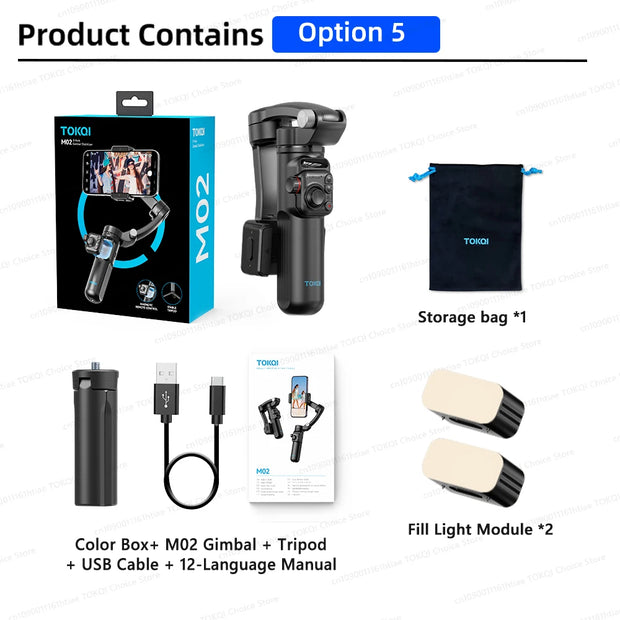 Handheld 3-Axis Gimbal Stabilizer for Smartphones