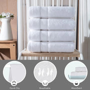 2PCS Large Cotton White Bath Towels