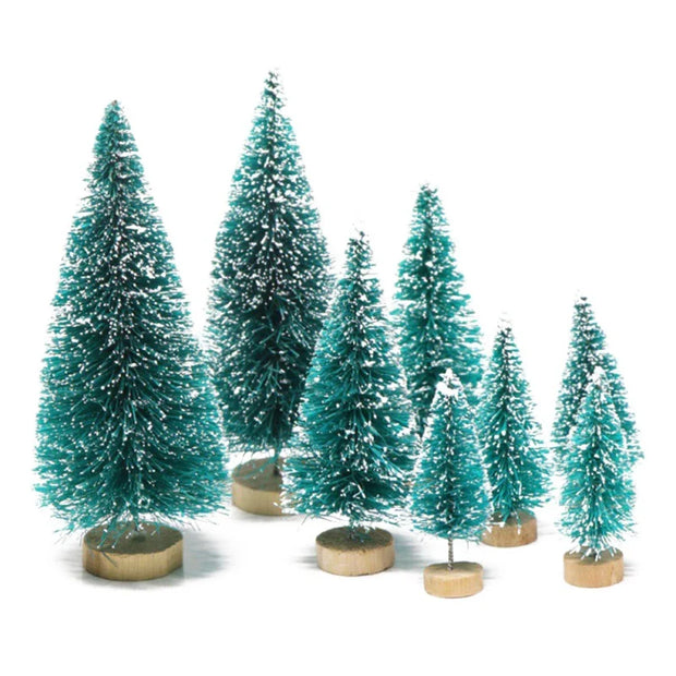 8PCS Mini White Cedar Christmas Tree Set